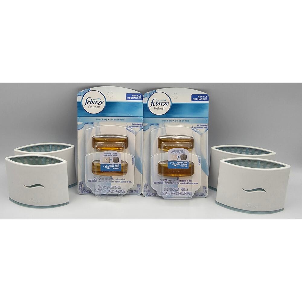 Febreze Set Refresh Air Freshener 2 Refill Pack For Small Space Linen Sky Scent